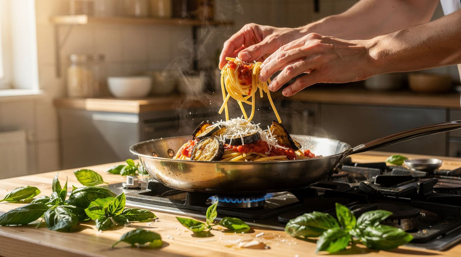 Learning to make pasta alla Norma