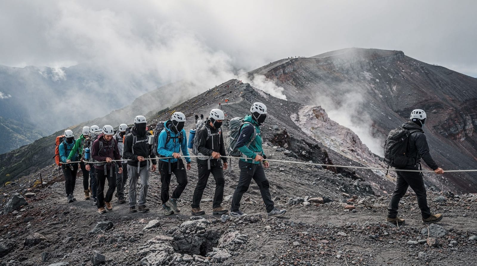 Hiking to the Etna summit craters